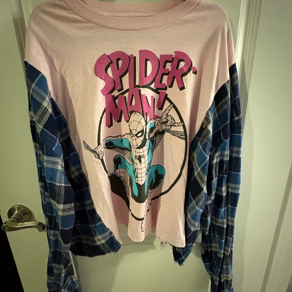 Spider-Man Pink and Blue Kids Shirt